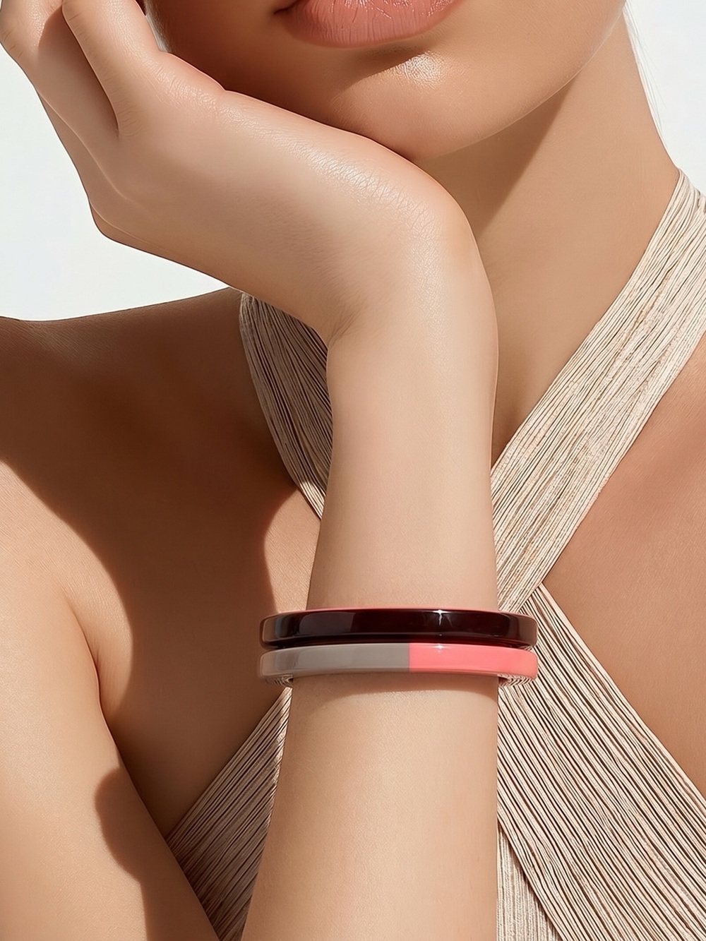 Hermès Le Bois Laqué Enamel Pair of Bangles